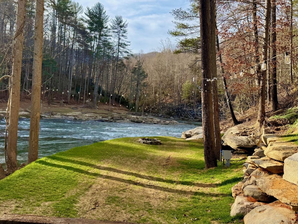 Firepit where Pigeon River and Jonathan Creek Meet