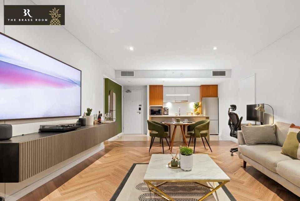 Our open space living area offers a 75in Samsung Frame that can be art for the space or total entertainment when you want night in with  popcorn. 