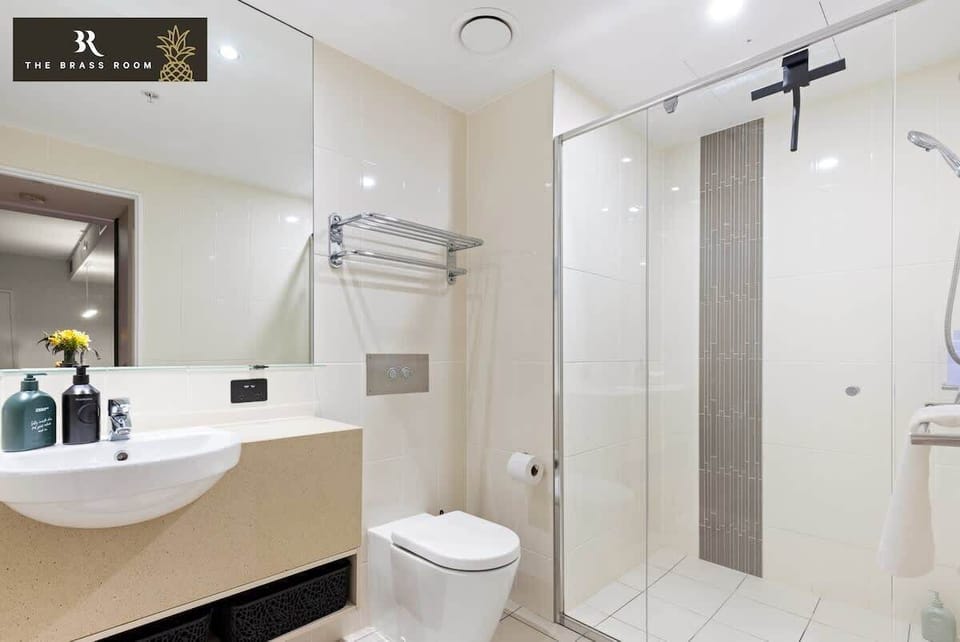 Our modern bathroom features modern fixtures, a spacious shower. We provide shampoo and conditioner and a hair dryer so you don't have to over pack your bags.