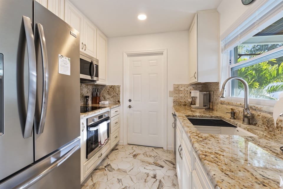 Stainless steal refrigerator.