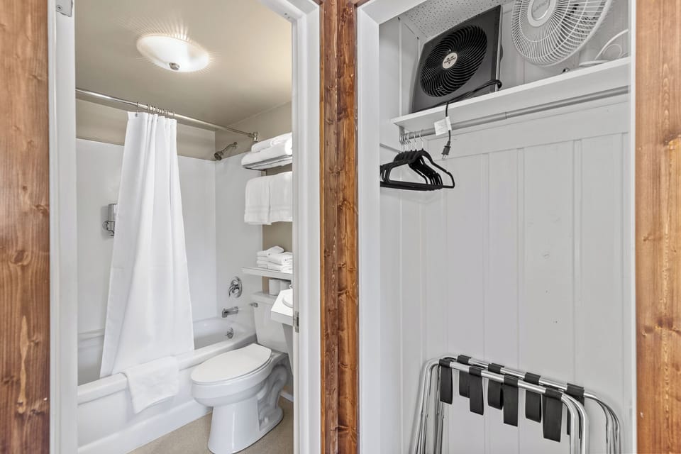 Bathroom entrance with open closet