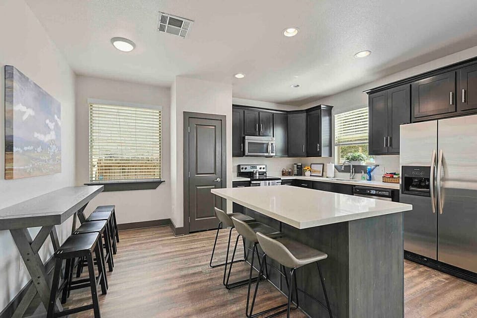 Kitchen and dining with seating for 8