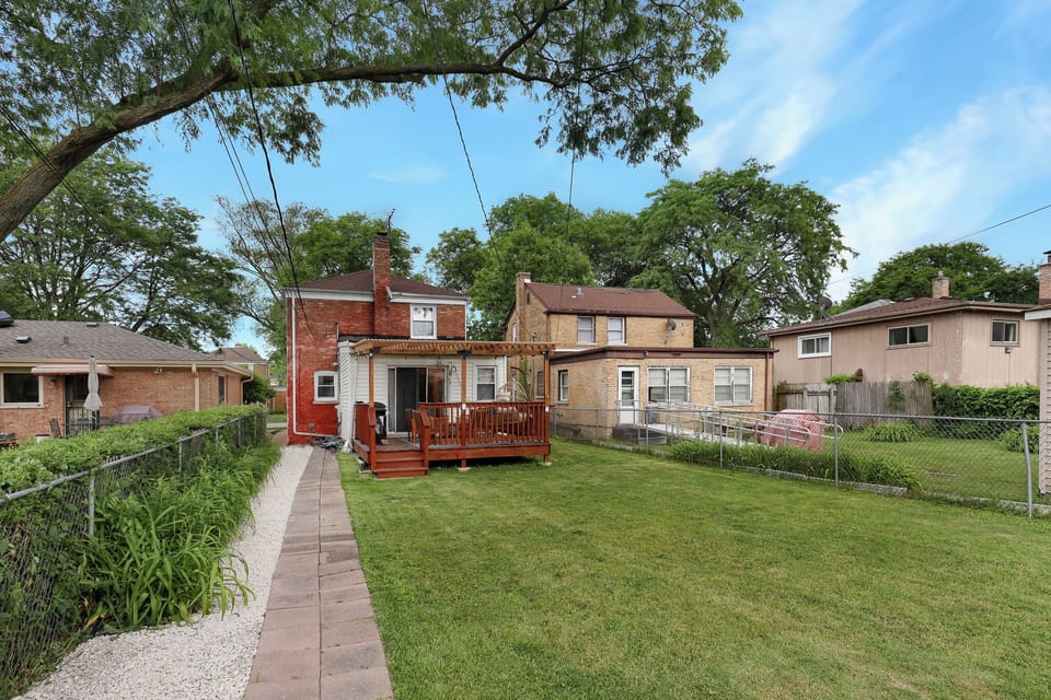 Backyard with lots of green for furry guys