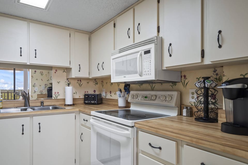 Kitchen With Essentials - Keurig, Drip Style Coffee Pot, Toaster, Oven, Stove, Microwave, Crock Pot & More