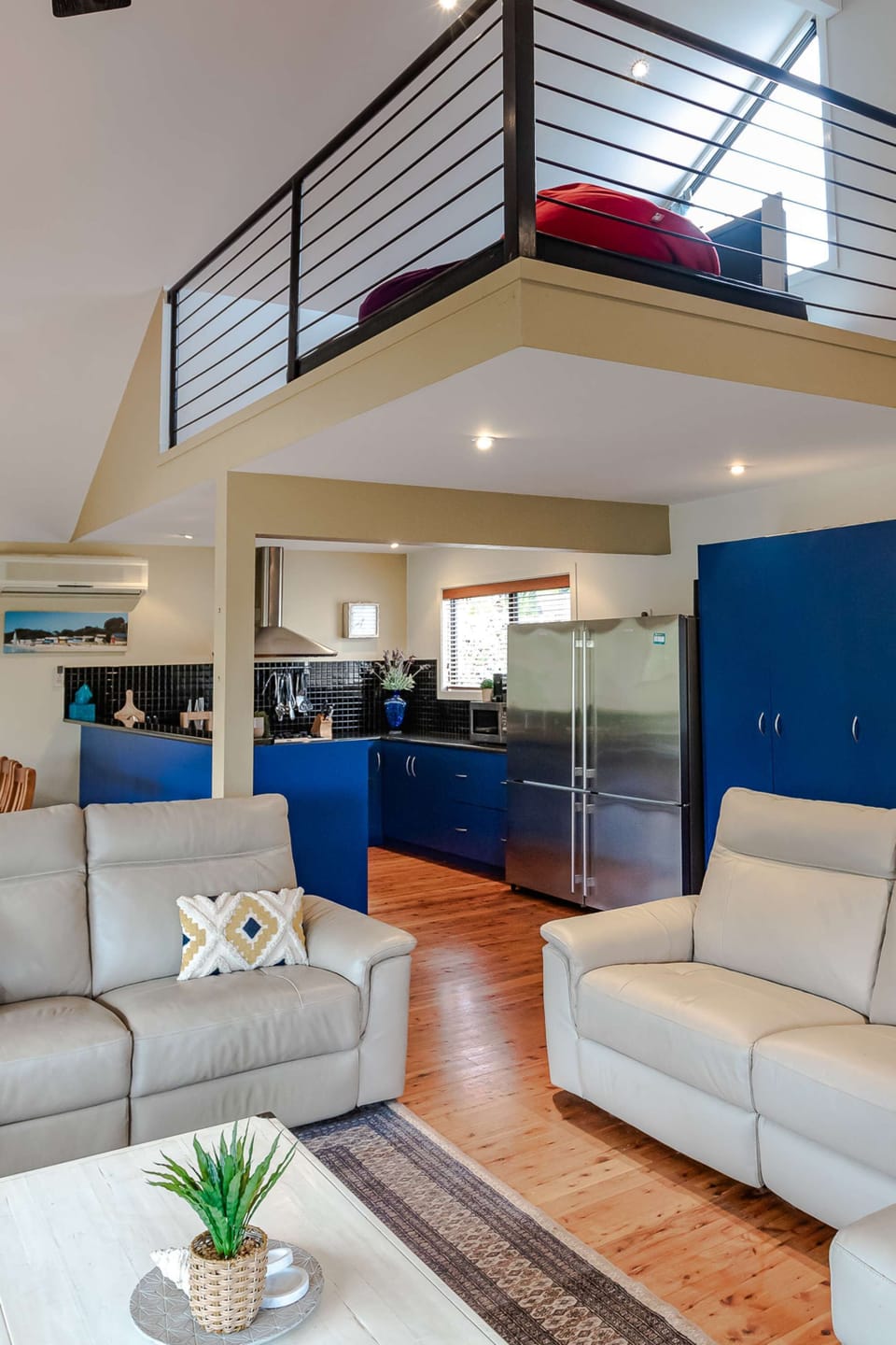 Open plan lounge with kitchen and dining