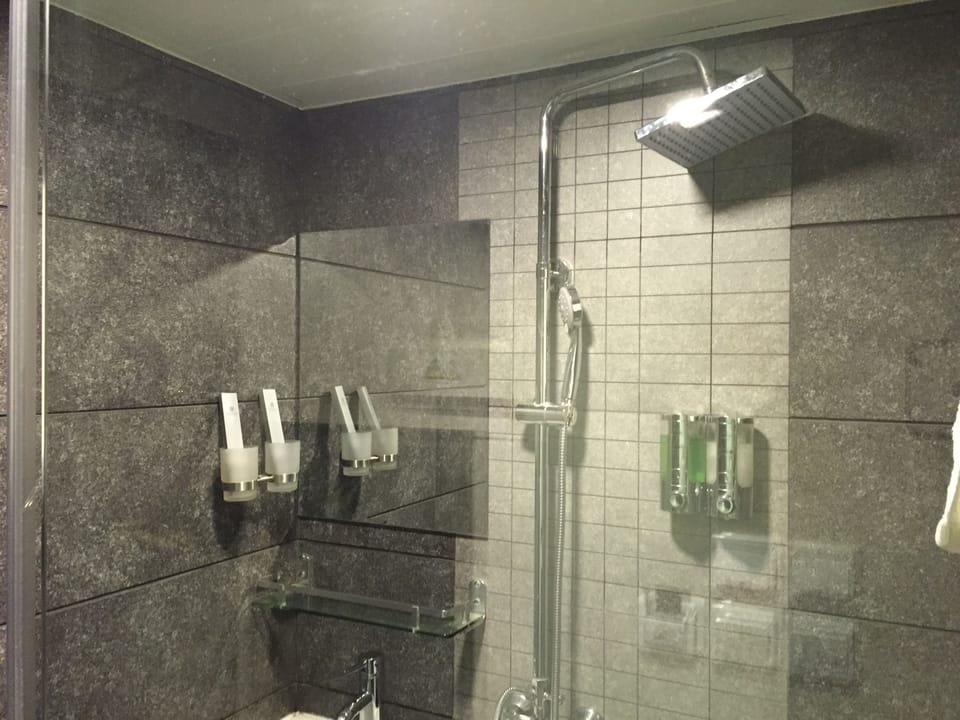 Room, 2 Double Beds | Bathroom shower