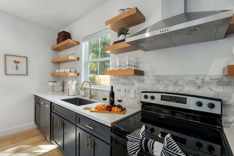 New appliances in the modern kitchen.