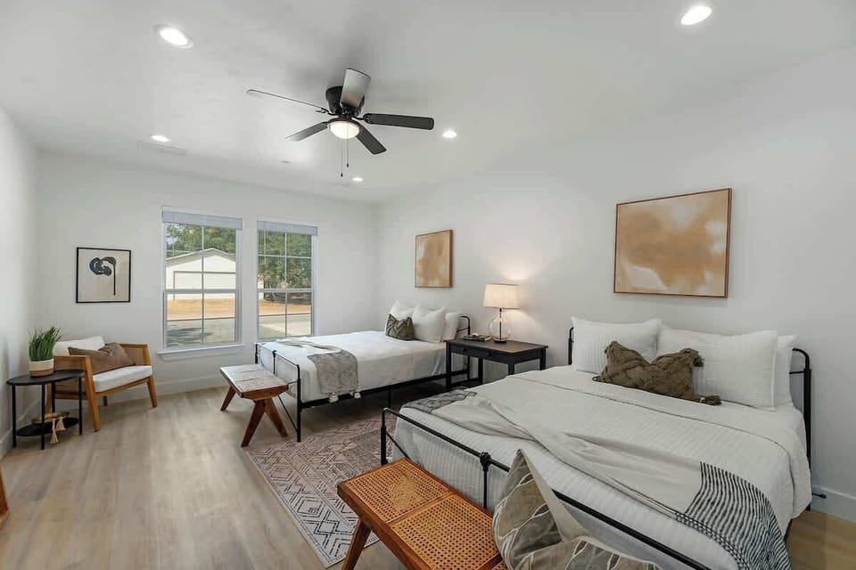 Bedroom two offers two queen beds.