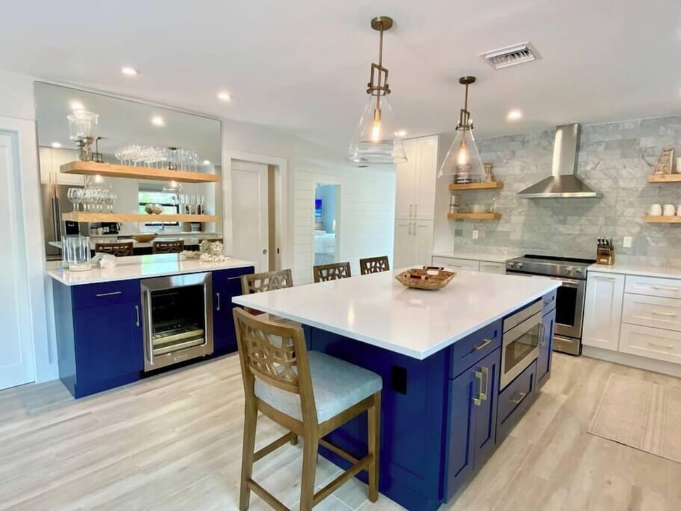 Designer kitchen, styled with flair and equipped with everything you need to enjoy a home cooked meal!