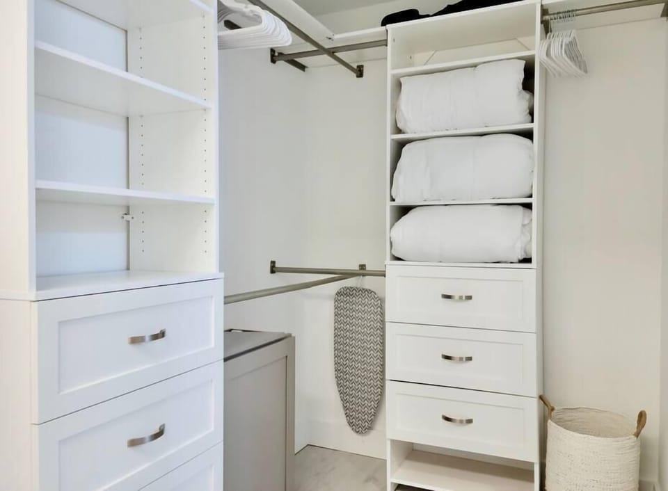 Walk in closet for storage. Location of washer & dryer as well. 