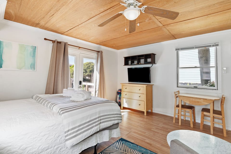 TV area with dining table 