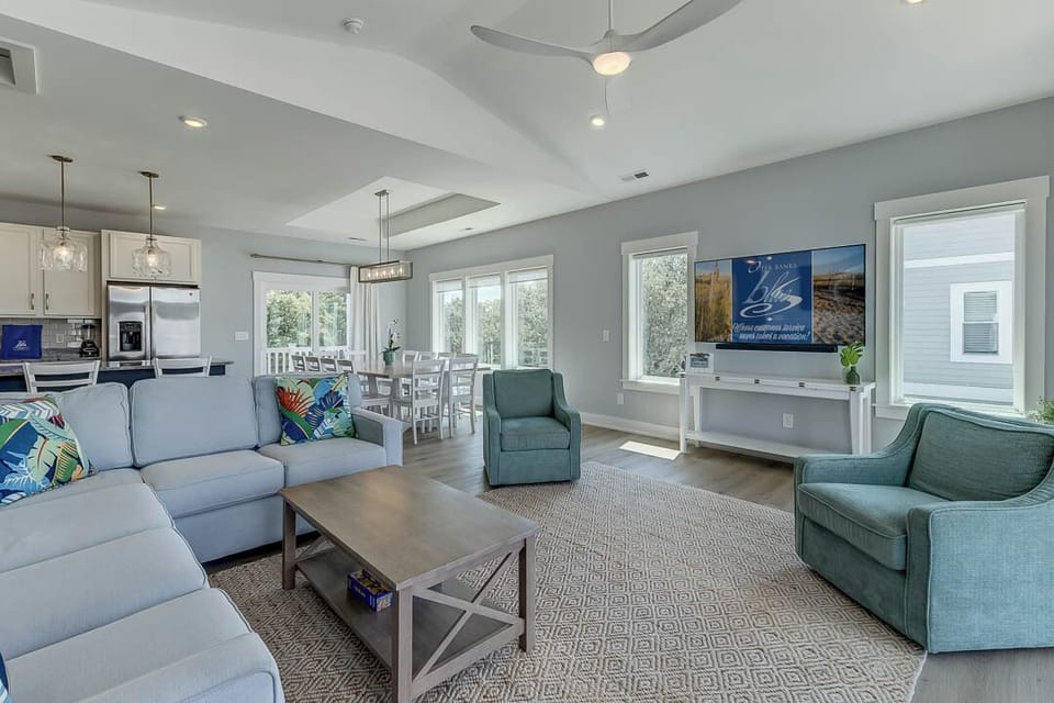 Top-Level Living Room with Deck Access