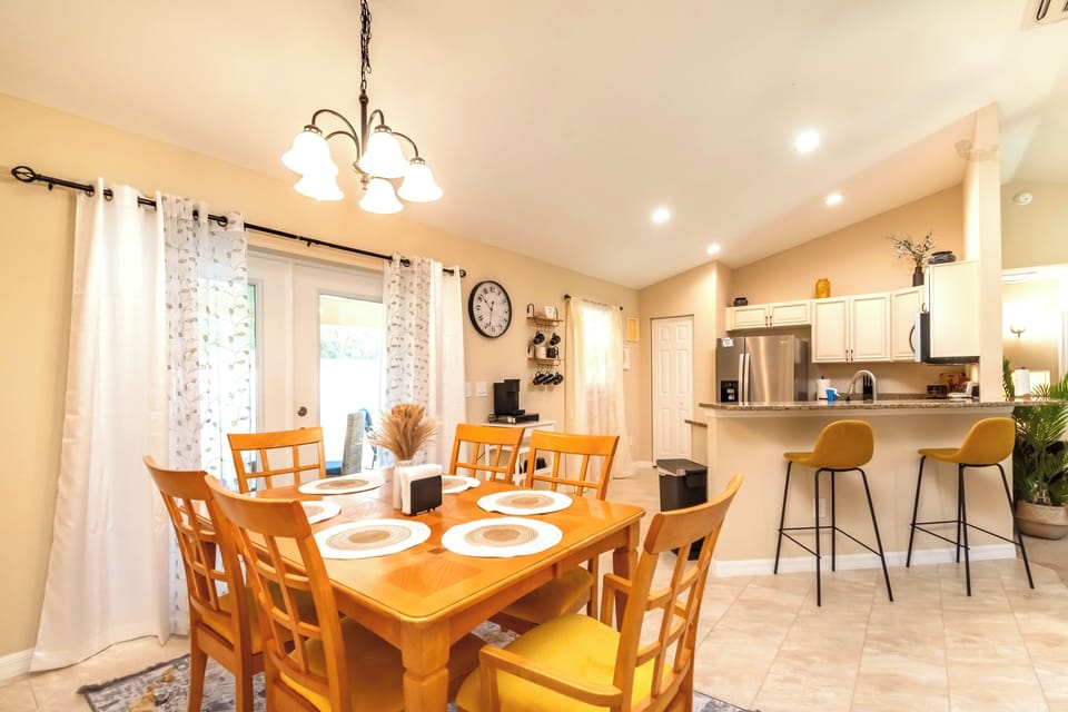 Comfortable and beautiful dining table.
