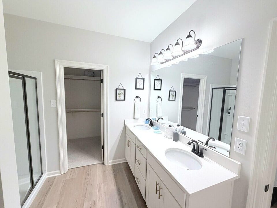 Master Bathroom with Double Sink & Walking Shower