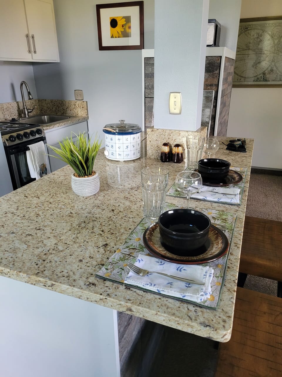 looking into the kitchen
