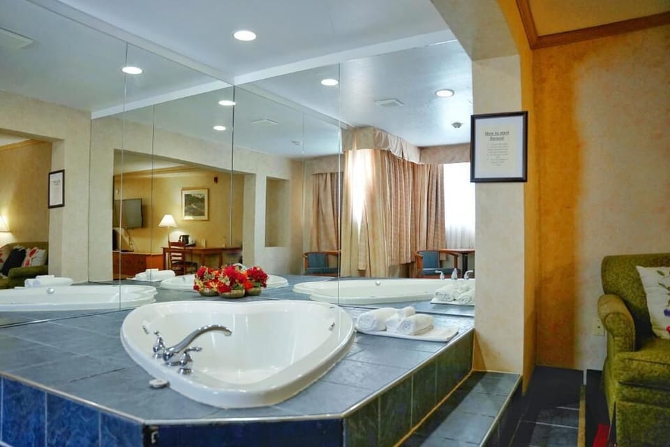 Deluxe Room, 1 King Bed with Sofa bed, Non Smoking, Jetted Tub | Bathroom | Combined shower/tub, free toiletries, hair dryer, towels