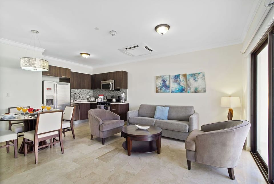 Chic meets comfort in our living area – the heart of relaxation for our guests.
