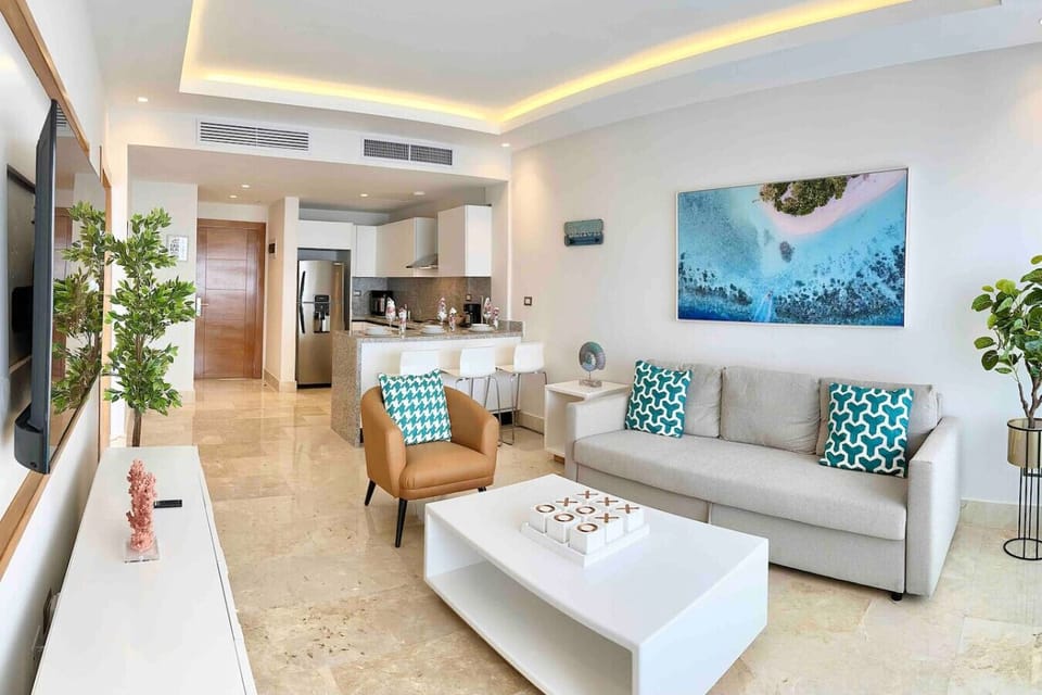 Living room and kitchen