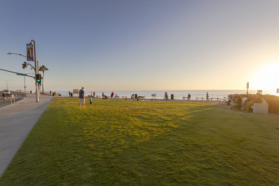 Enjoy the grass park with an ocean view. About one mile from our home.