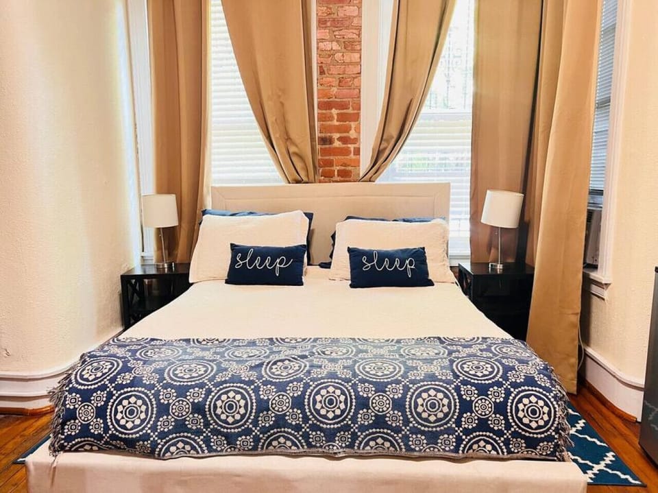 Queen size bed with 12 inch memory foam mattress.