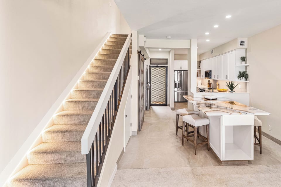 Stairs leading to bedroom