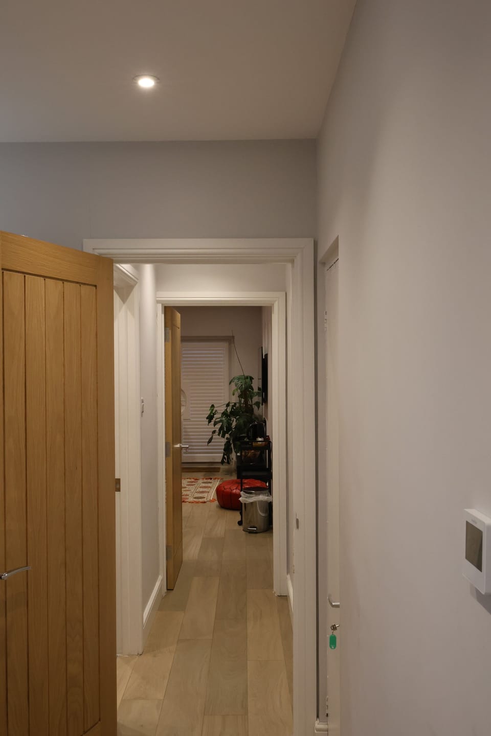 Hallway with view of Living room