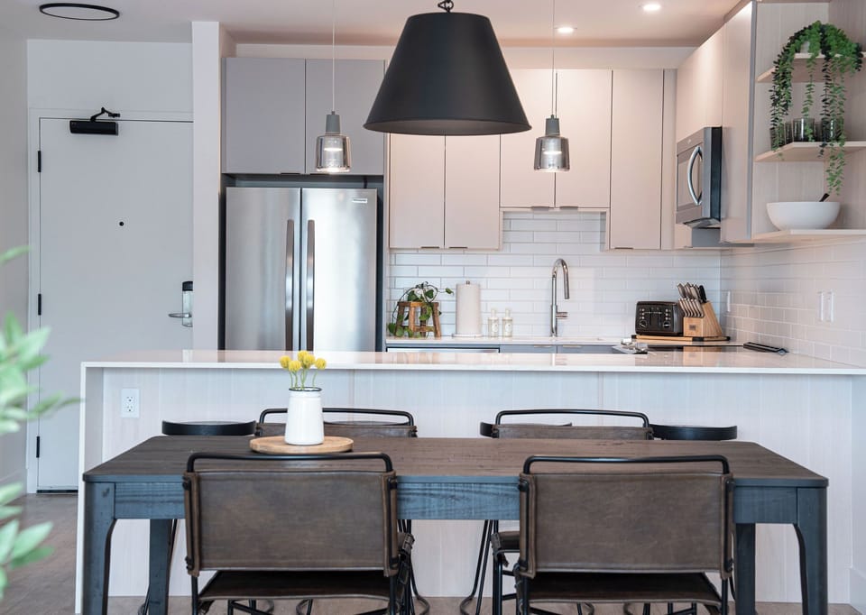Condo | Private kitchen | Coffee/tea maker, full-size fridge, microwave, oven