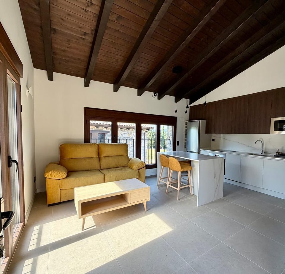 Exclusive Apartment, 1 Bedroom, Bathtub | Living area | 160-cm flat-screen TV with satellite channels, fireplace, heated floors