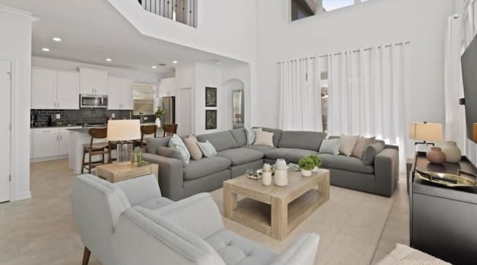 Living Room with Kitchen in Back Ground