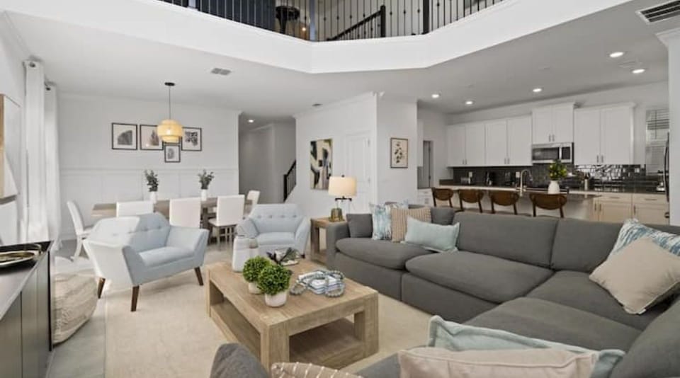 Overview of the Living Room, Kitchen, & Dining Area