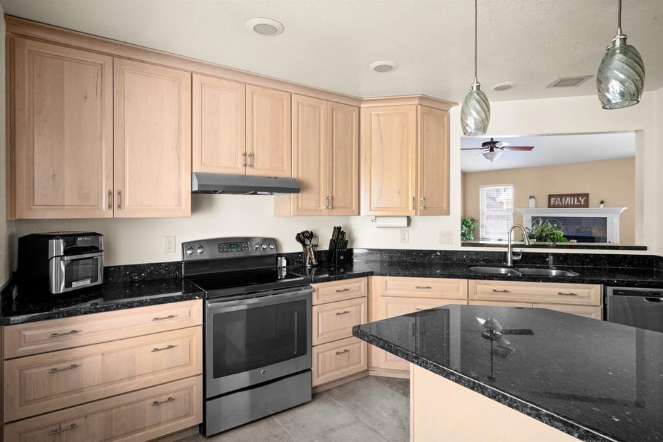 Kitchen is fully stocked with everything you should need to cook away from home