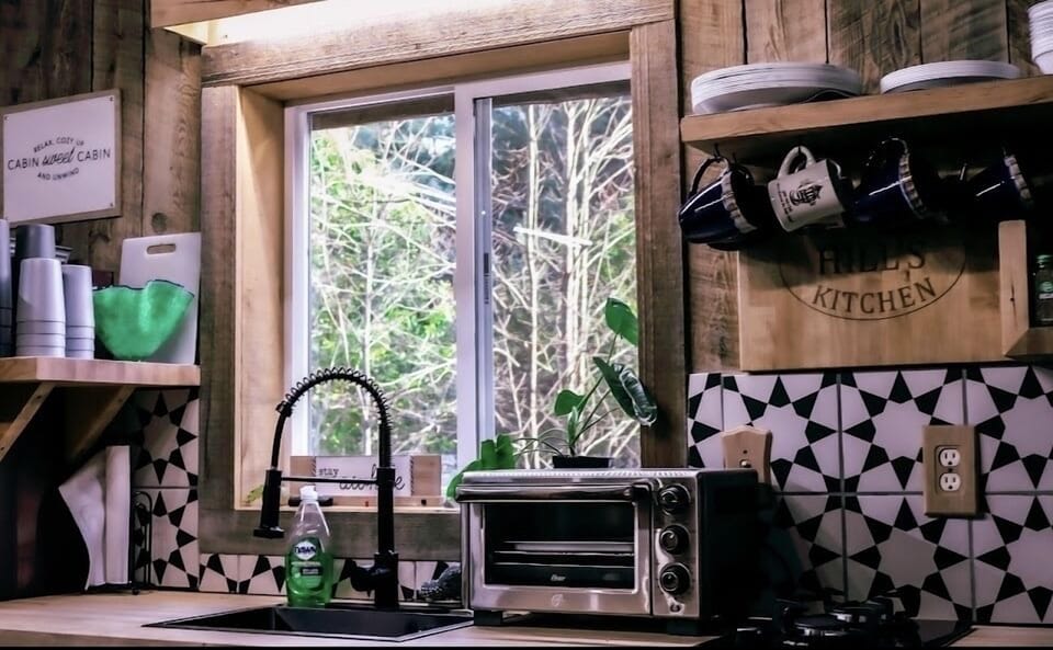 A kitchen with numerous amenities