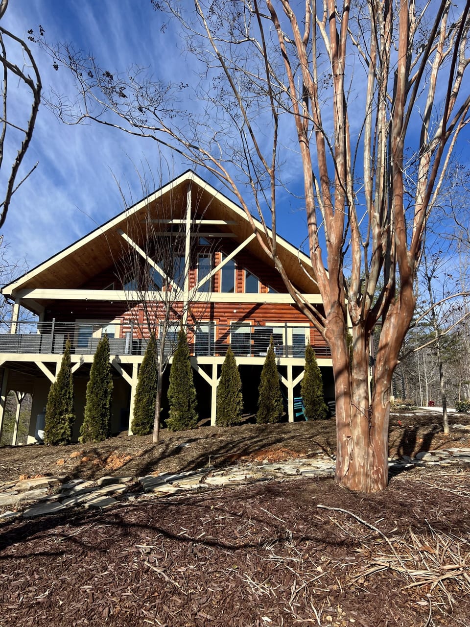 Huge wrap around Deck with grill, tower heater and gas fireplace. 
Sit and enjoy