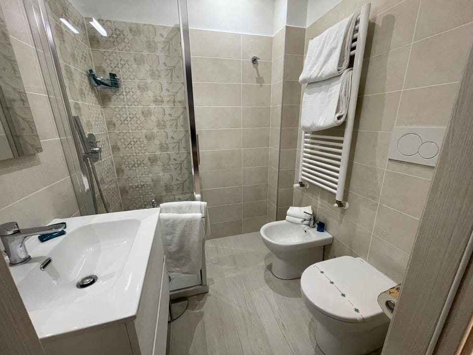 Double or Twin Room | Bathroom | Shower, rainfall showerhead, hair dryer, bidet