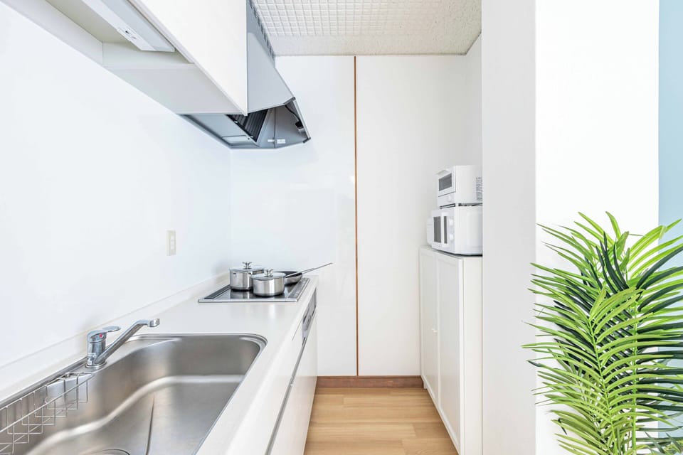 Classic Condo | Private kitchen | Full-size fridge, microwave, stovetop, electric kettle
