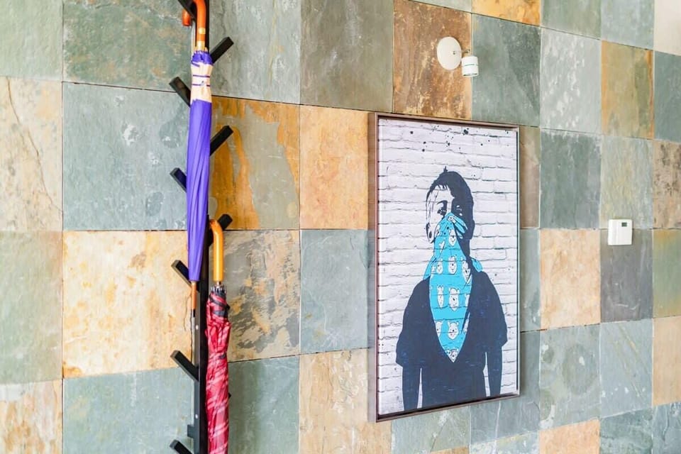 Colorful art all around the property