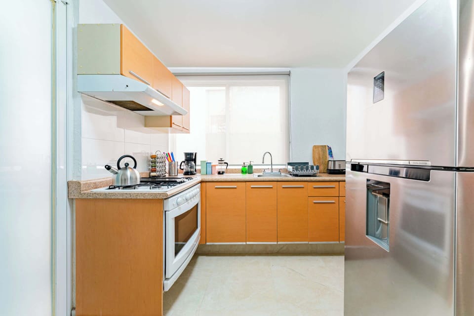 A spacious fully-equipped kitchen