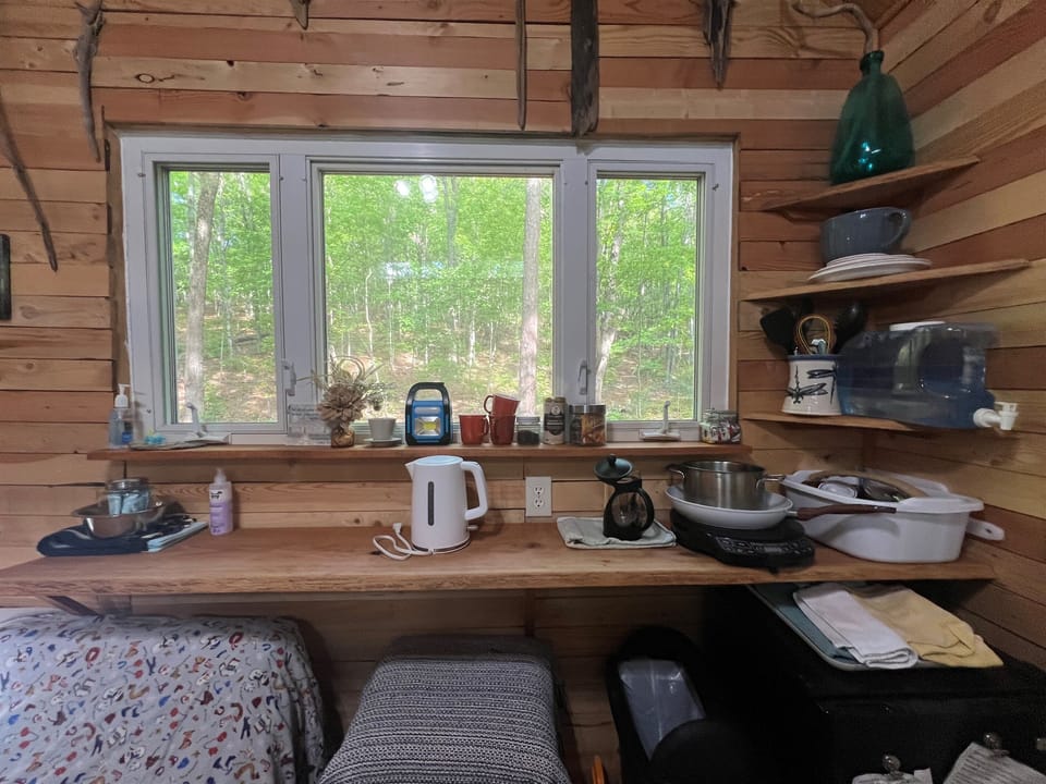 Kitchen fridge and supplies