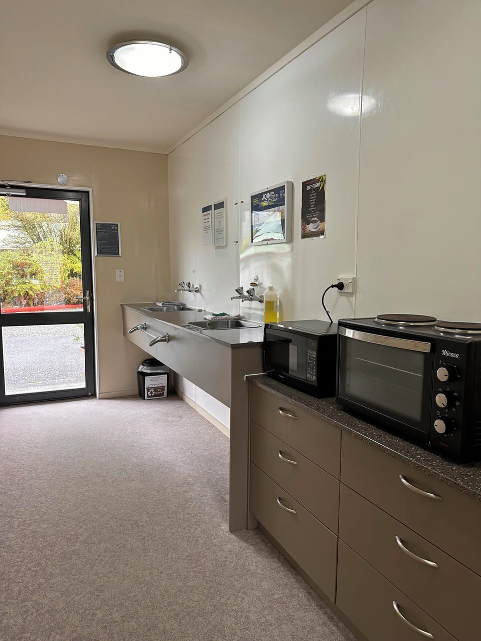 Shared fridge, shared microwave, highchair