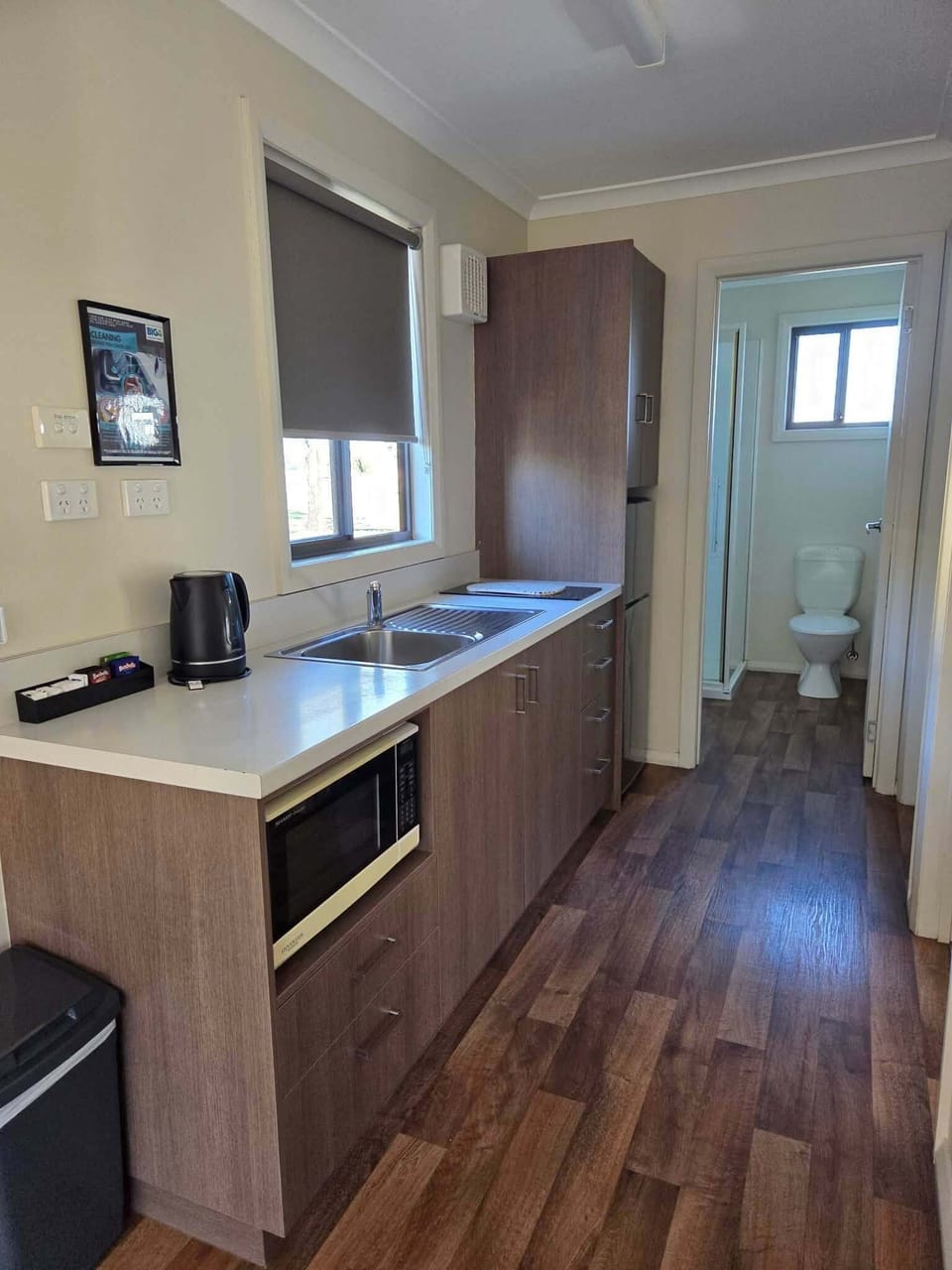 Two Bedroom Cabin - Cambridge | Private kitchen | Full-size fridge, microwave, stovetop, electric kettle