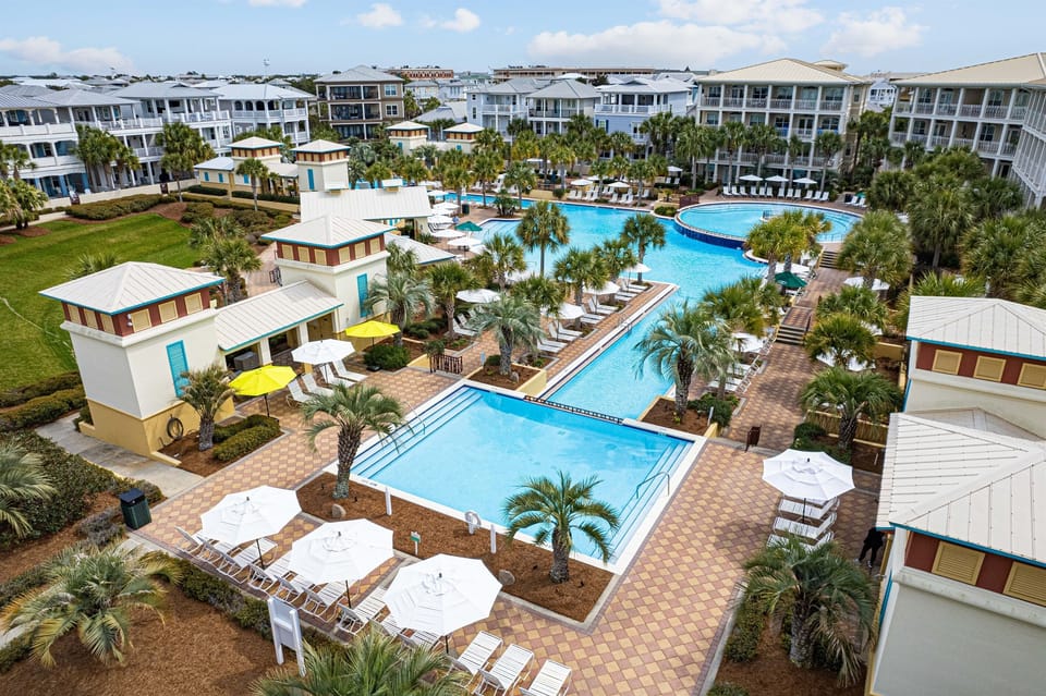 Seacrest Beach on 30A 12,000 Sq Ft Communty Pool- Ready for a refreshing escape? Dive into the largest pool on 30A. It is a true aquatic paradise and one of the largest pools in the state of Florida! Get ready for some serious relaxation and fun!