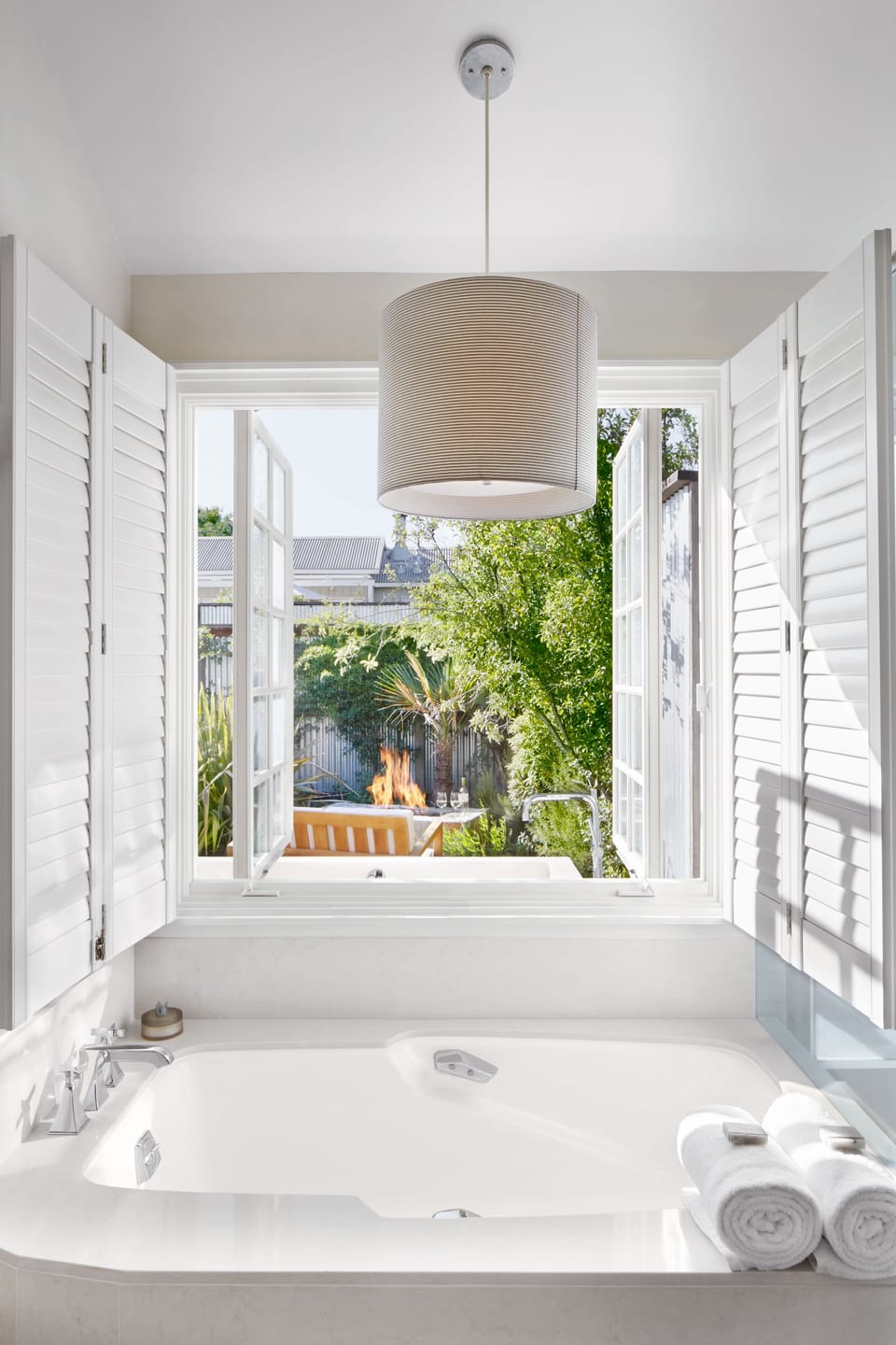 Harvest Cottage King | Bathroom | Separate tub and shower, deep soaking tub, rainfall showerhead