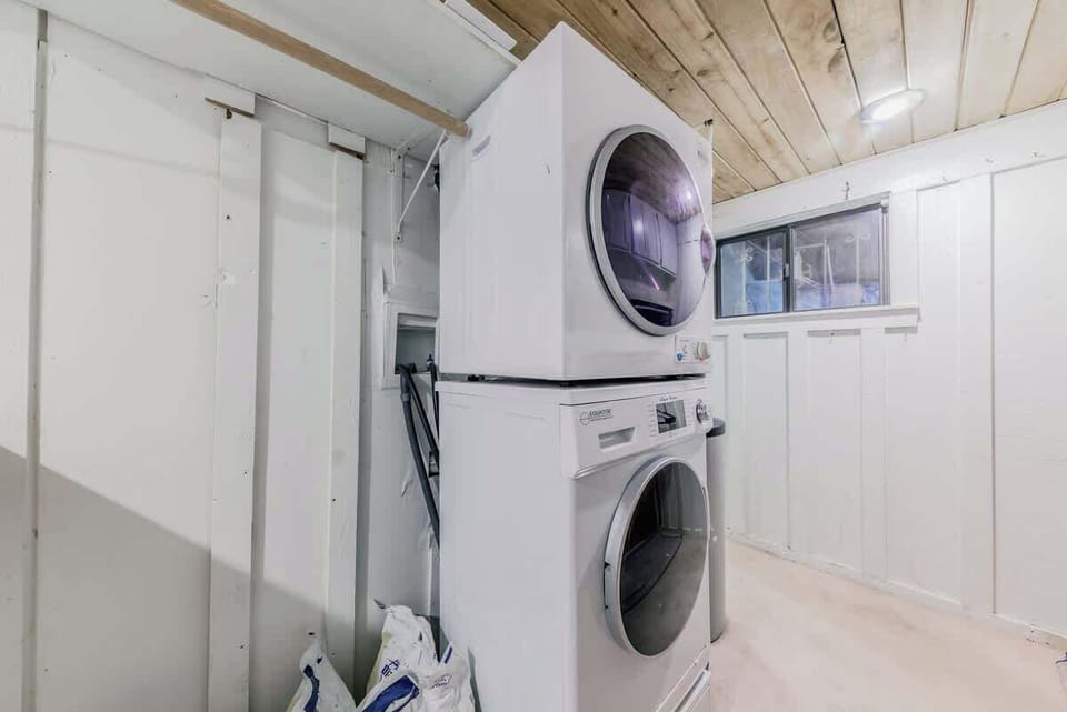 Second set of washer and dryer - stackable for smaller loads.