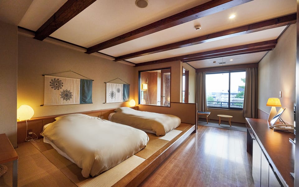 Deluxe Twin with Semi Open-Air Bathroom and Pond View, Non Smoking | Bathroom | Free toiletries, hair dryer, bathrobes, slippers