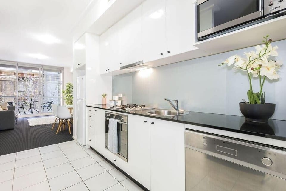 An equipped kitchen.