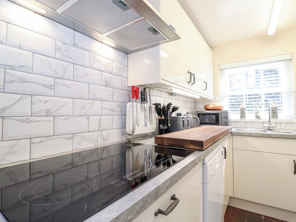 Fridge, dishwasher, electric kettle, toaster