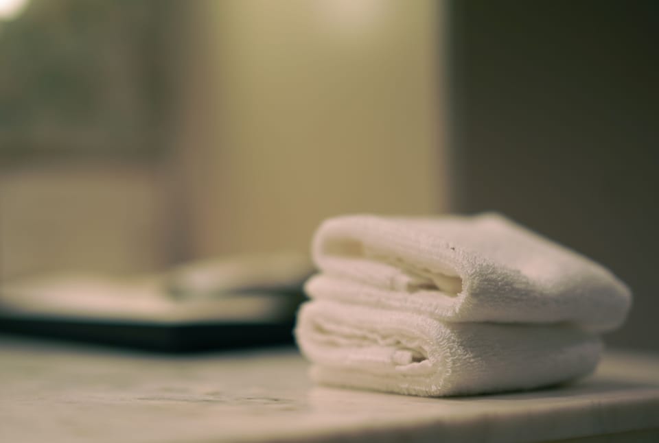 Grand Double Room | Bathroom | Shower, hair dryer, slippers, towels