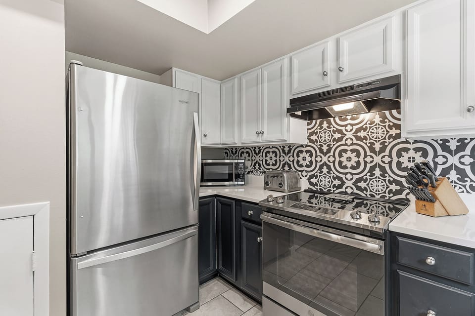 Kitchen has Stainless Steel Appliances