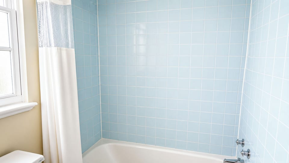 Combined shower/tub, towels