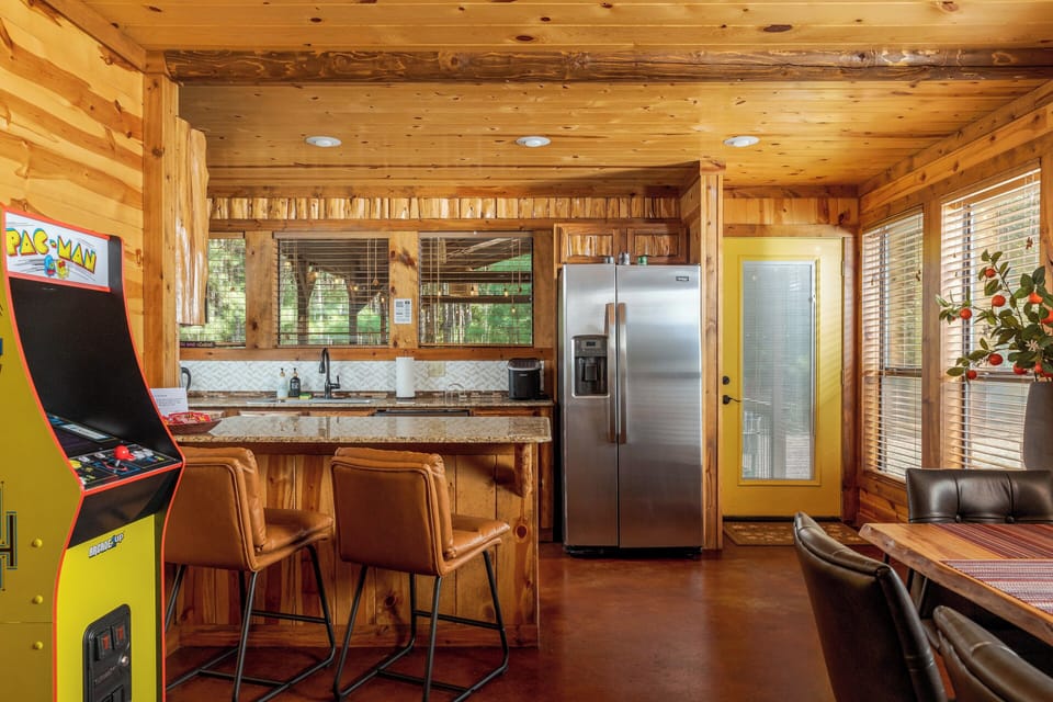 The fun never stops in the modern open-concept design living area.